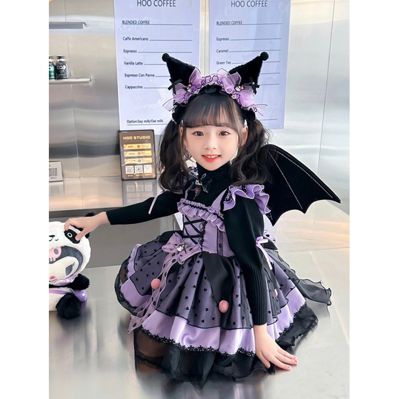 Jual kostum kuromi anak/ kostum karakter/ dress kuromi/ cosplay kuromi ...