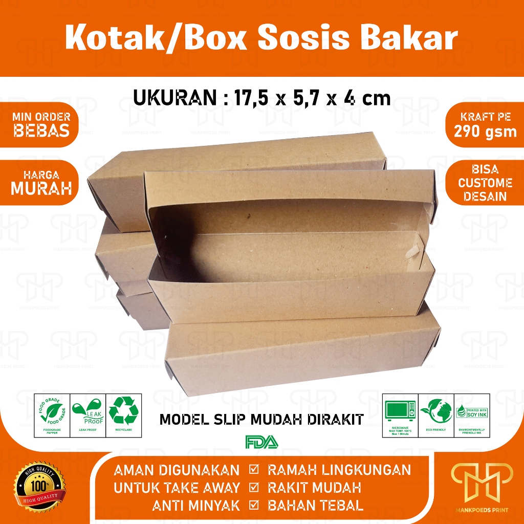 Jual Kotak Box Sosis Bakar Anti Minyak | Shopee Indonesia