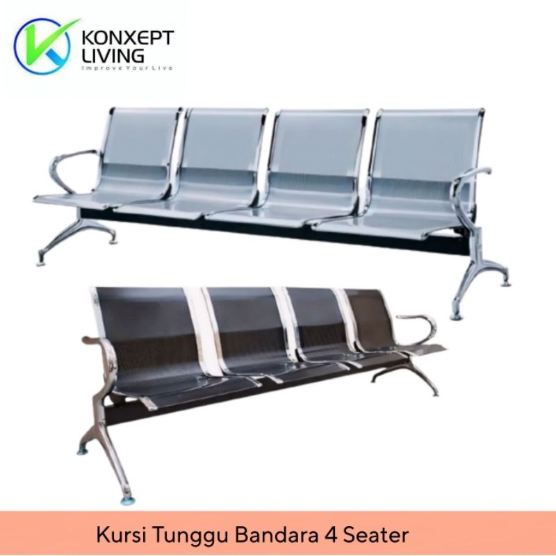 Jual Kursi Tunggu Bandara Waiting Chair Kursi Tunggu Stainless 4 Seater ...