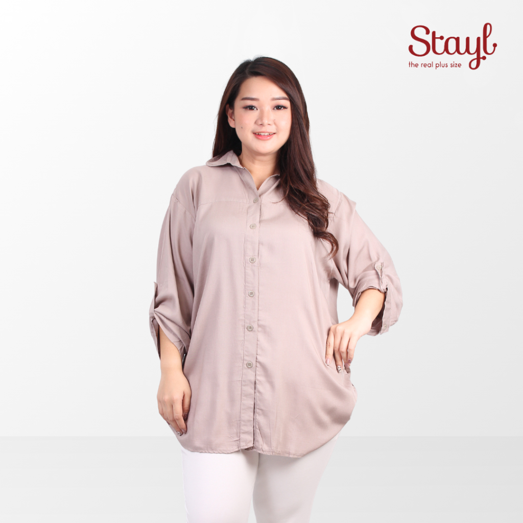 Jual Stayl Kemeja Jumbo Wanita Atasan Blouse Kemeja Kerja Wanita Jumbo