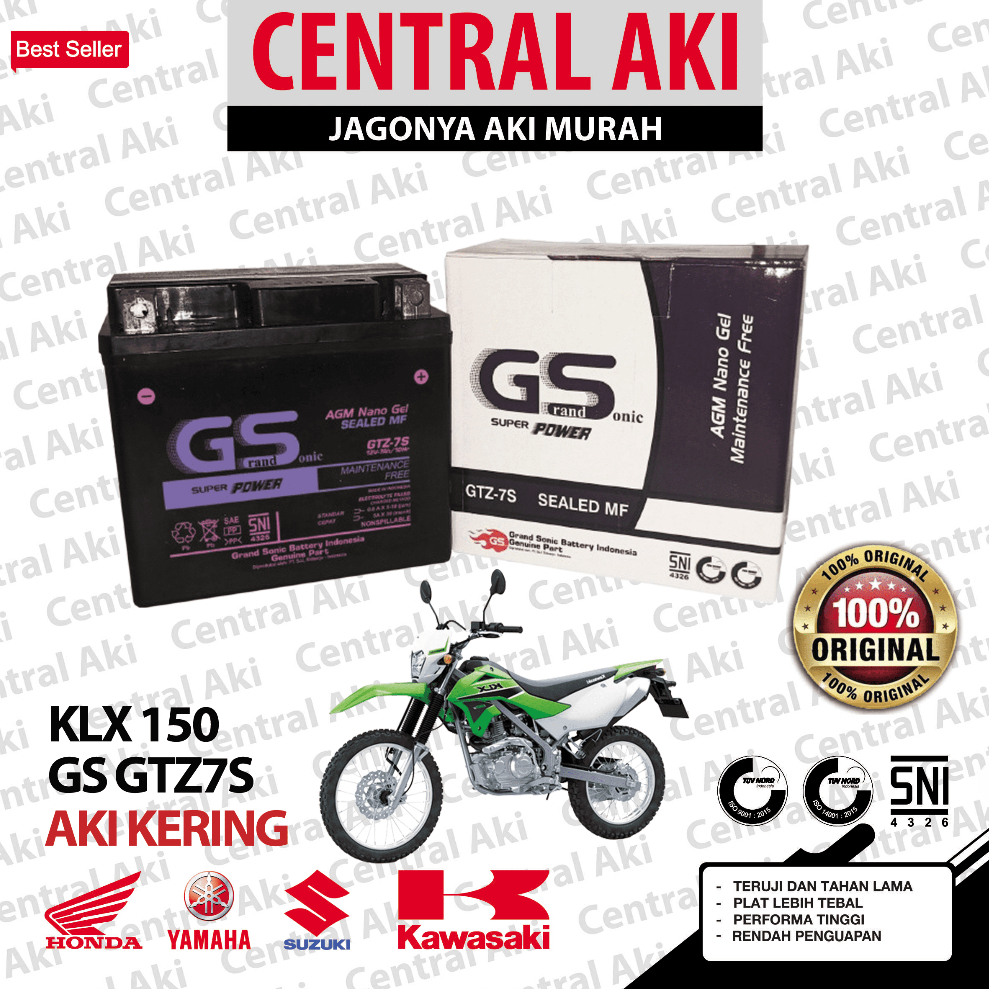 Jual Aki Motor Kawasaki Klx Gtz S Aki Kering Mf Free Bubble Dus