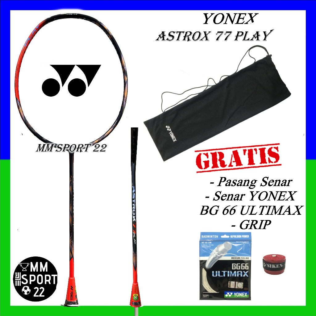 Jual Yonex Raket Badminton Astrox 77 Play Original | Shopee Indonesia