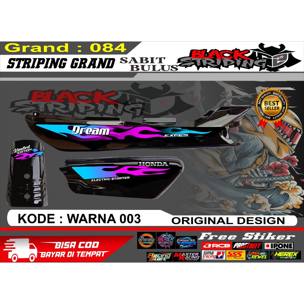 Jual STRIPING STICKER MOTOR GRAND 084 | Shopee Indonesia
