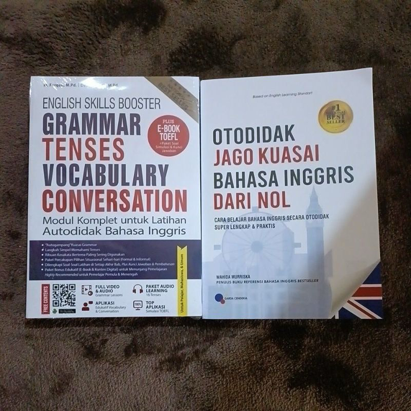 Jual PAKET 2 BUKU OTODIDAK BAHASA INGGRIS - GRAMMAR TENSES VOCABULARY