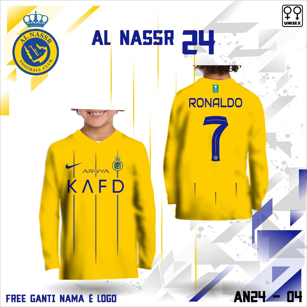 Jual Jersey al nassr logo nike anak baju bola cr7 kaos ronaldo terbaru ...