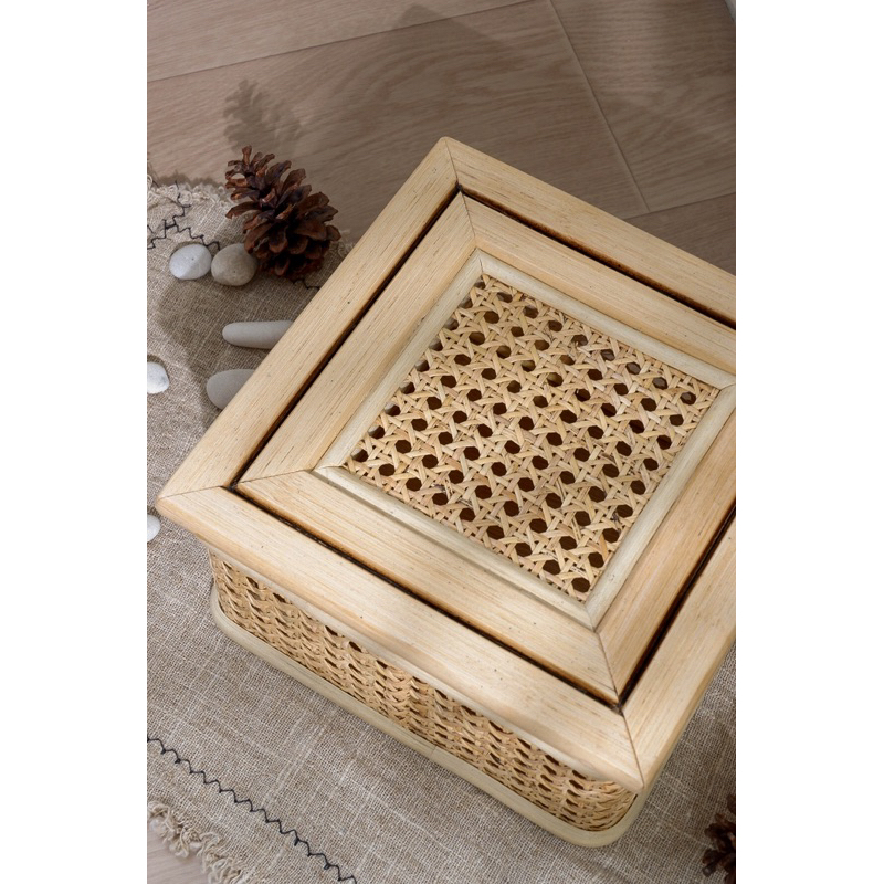 Jual Square Webbing Box | Kotak Rotan | Kotak Hampers | Shopee Indonesia