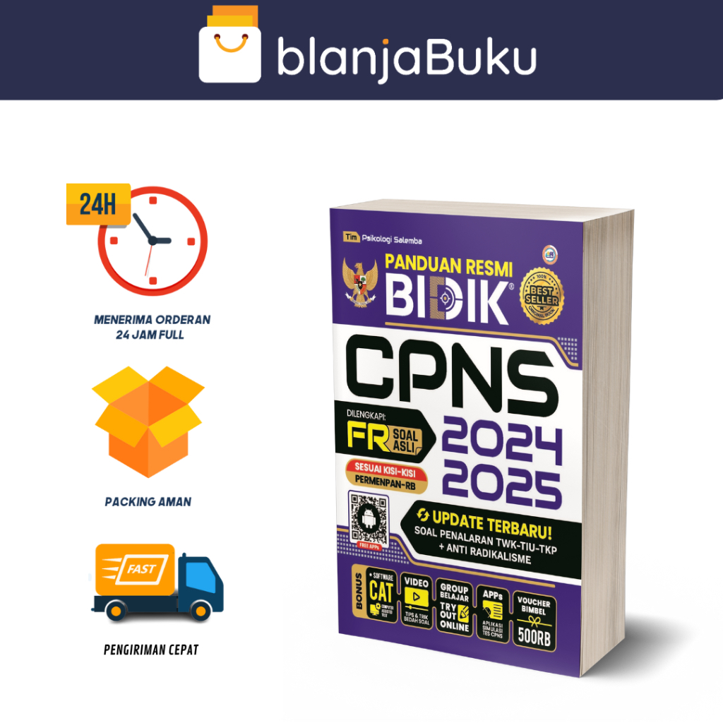 Jual Buku Panduan Resmi Bidik Cpns 2024-2025 FR Soal Asli + Update Soal ...