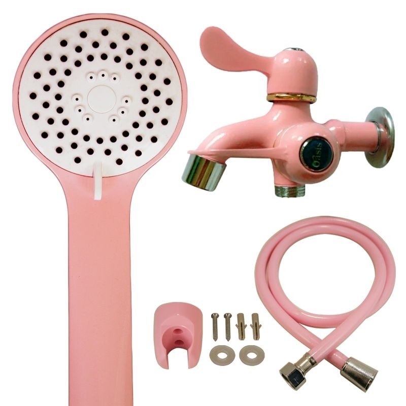 Jual Paket Kran shower Kuningan All pink hand shower all pink selang ...