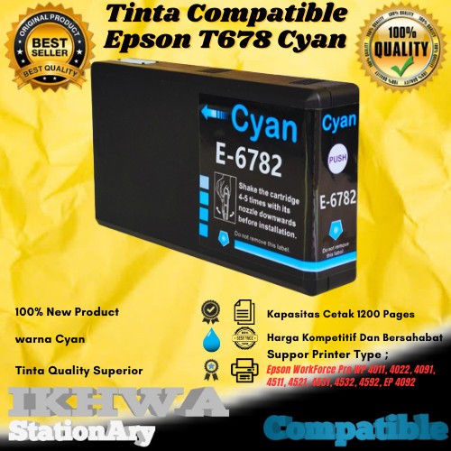 Jual Cartridge Tinta Compatible Epson T678 678 Cyan Printer Epson ...