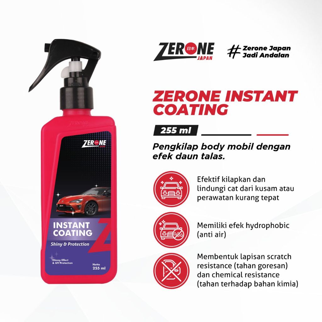 Jual Zerone Instant Coating Pengkilap Mobil Coating Body Mobil Motor Efek Daun Talas Waterproof 6033