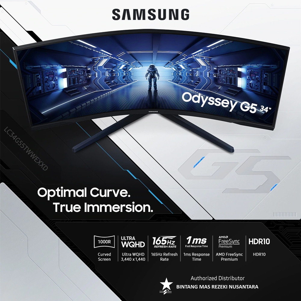 Jual Samsung Odyssey G5 LC34G55 Monitor 34" Curved VA UltraWide 165Hz ...