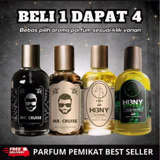 BELI 1 DAPAT 4 Parfum Pria Aroma Maskulin - Black Rich Crush Side Iffect Hrny 30 ml - Parfume Pria Pemikat Wanita Best Seller