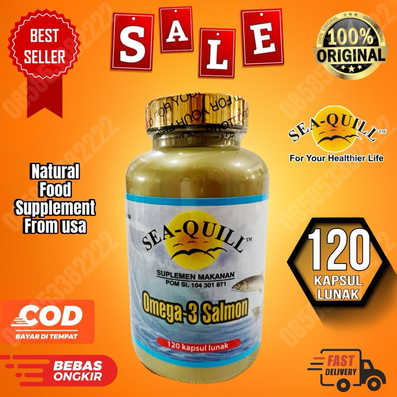 Jual SEA QUILL OMEGA 3 SALMON DHA ELA LECITHIN SEAQUILL VITAMIN