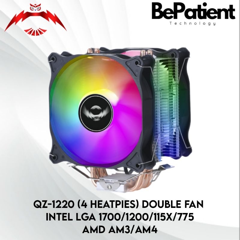 Jual OwL QZ-1220 (4 Heatpipes) Double Fan CPU Cooler Intel AMD | Shopee ...