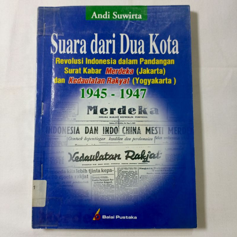 Jual Buku Suara Dari Dua Kota Revolusi Indonesia Dalam Pendangan Surat ...