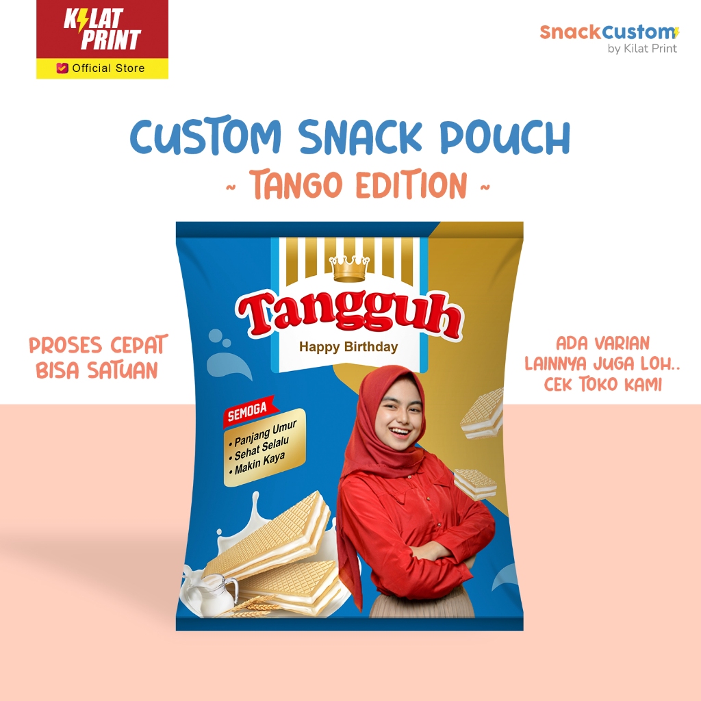 Jual Snack Custom Foto Teks Bungkus Pouch Jumbo Ala Tango Shopee Indonesia 9588