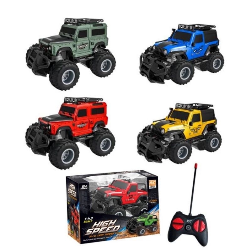 Jual Mobil mainan remot Rc Mini Car Jeep Offroad Remote Control 4 Arah ...