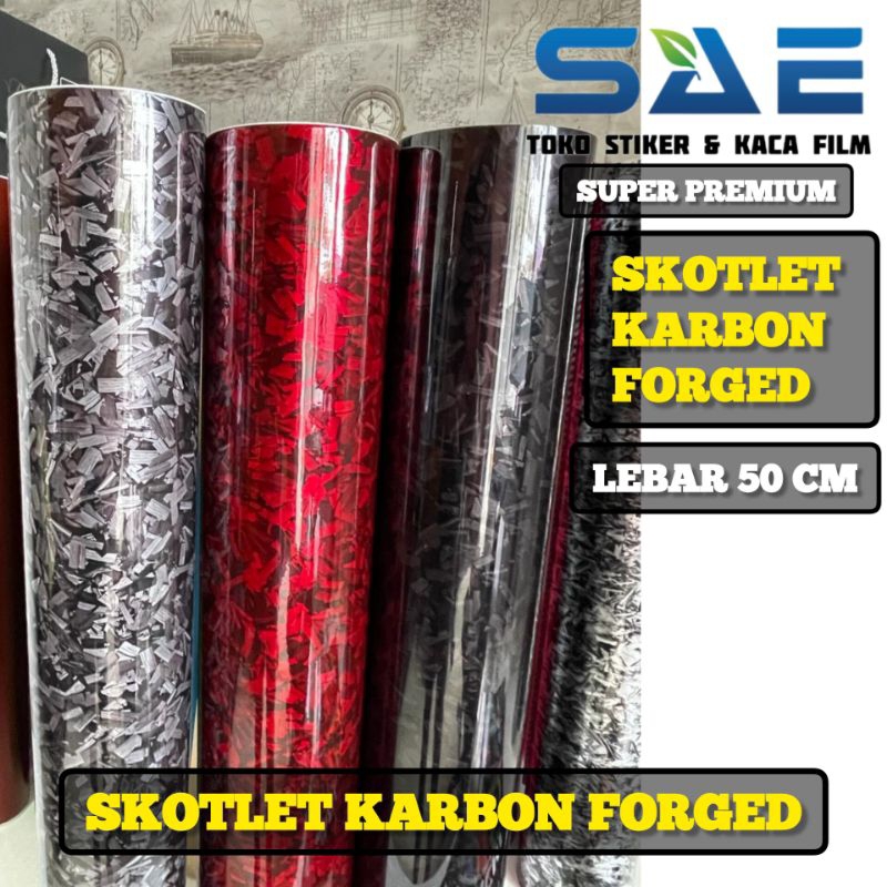 Jual Skotlet Carbon Forged Merah Hitam Silver 6d Black Stiker Motor