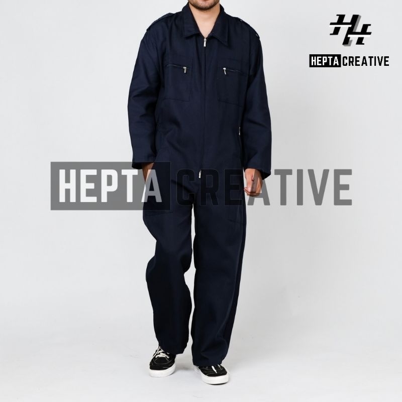 Jual COVERALL POLOS NAVY LENGAN PANJANG WEARPACK KATELPAK POLOS BAJU ...