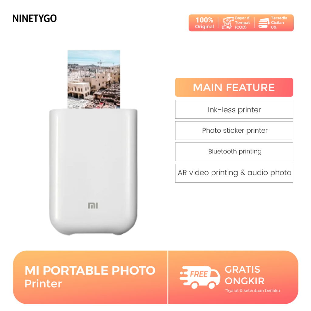 Jual Mijia Portable Photo AR Printer 300dpi Pocket Mini Bluetooth ...