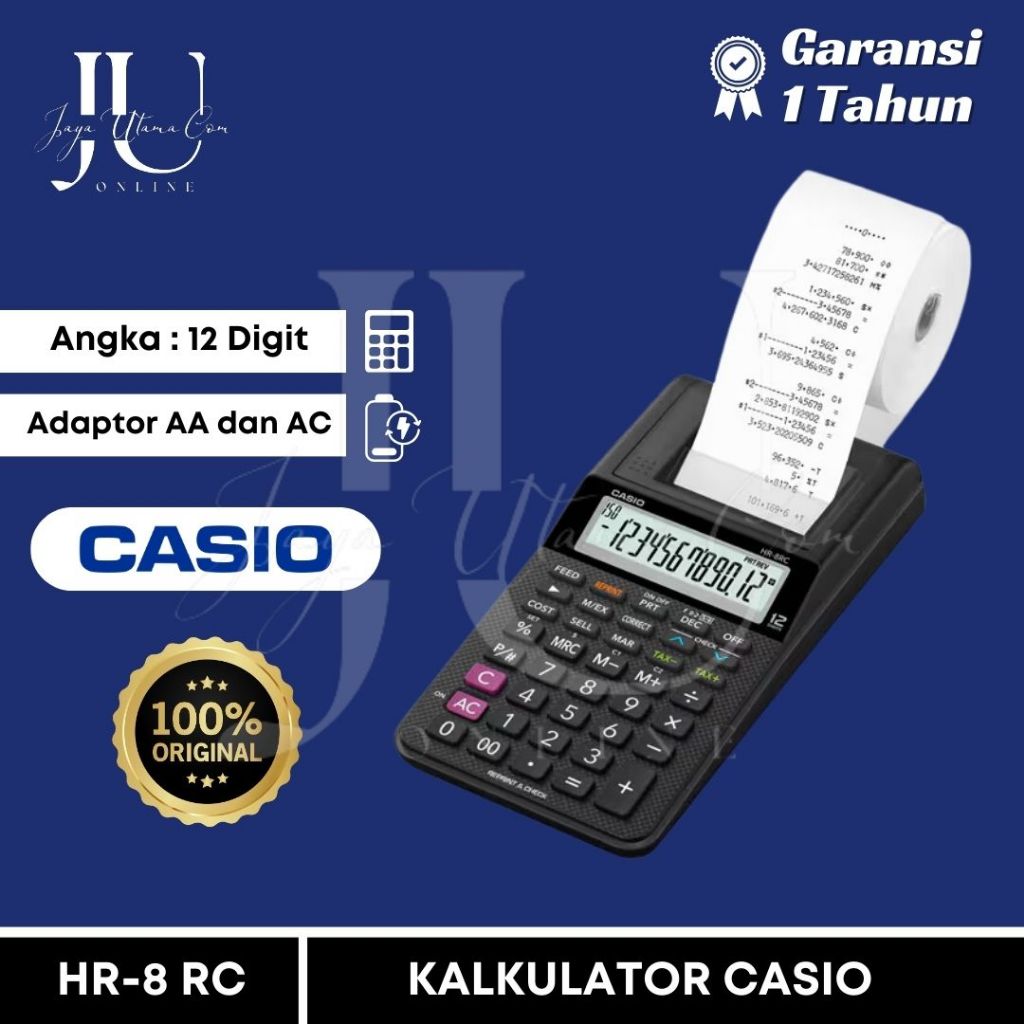 Jual Kalkulator Casio HR8RC Printing Calculator Original / Kalkulator