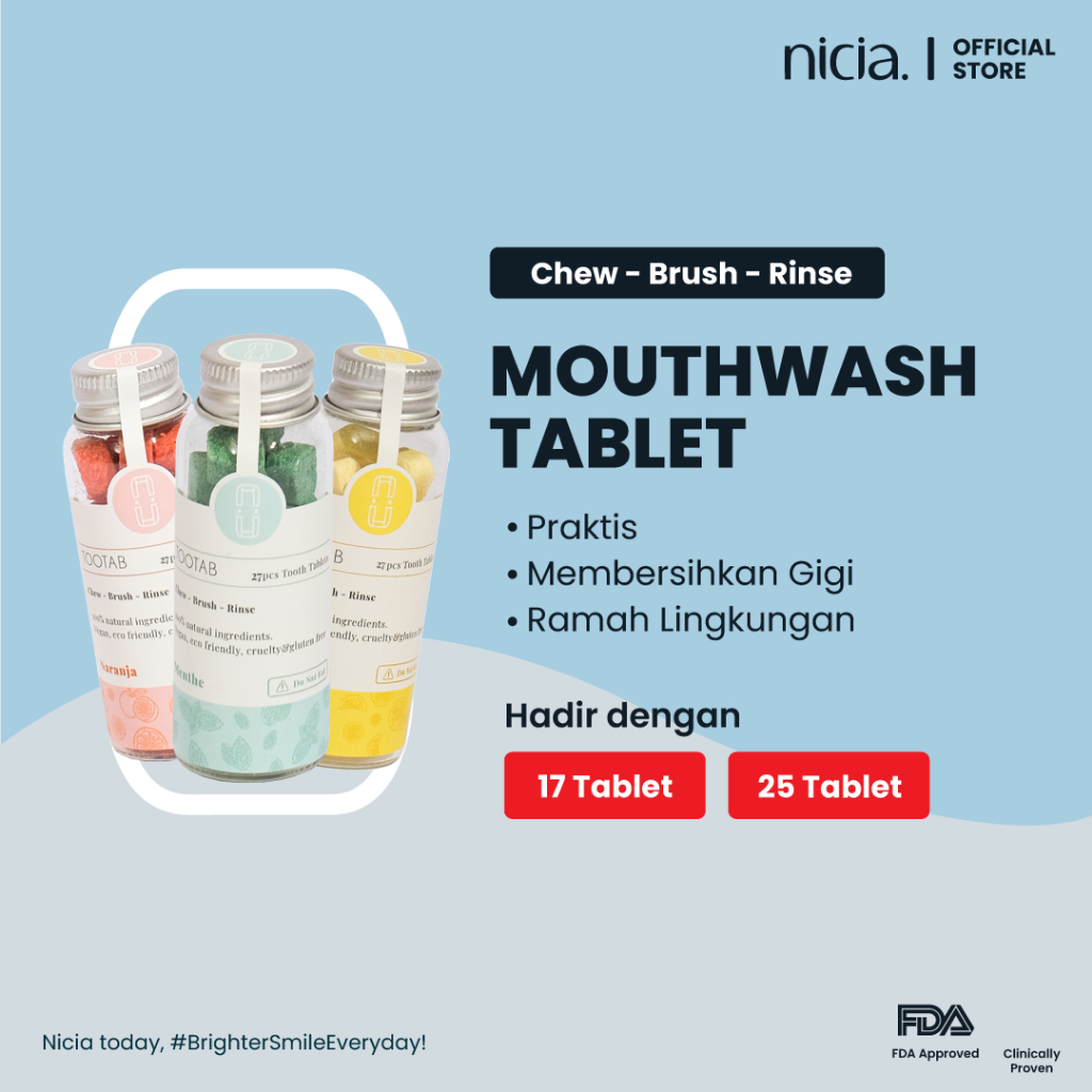 Jual NICIA SMILE TOOTAB Mouthwash Tablet Pengganti Pasta Gigi