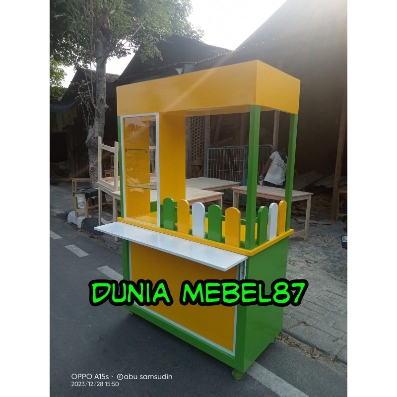 Jual BOOTH KAYU JATI/GEROBAK MINIMALIS/GEROBAK JUALAN | Shopee Indonesia