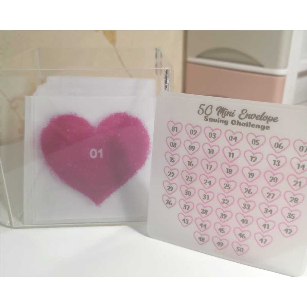 Jual CUSTOM MATTE SAVING BOX CHALLENGE 50/100 MINI ENVELOPE | Shopee ...