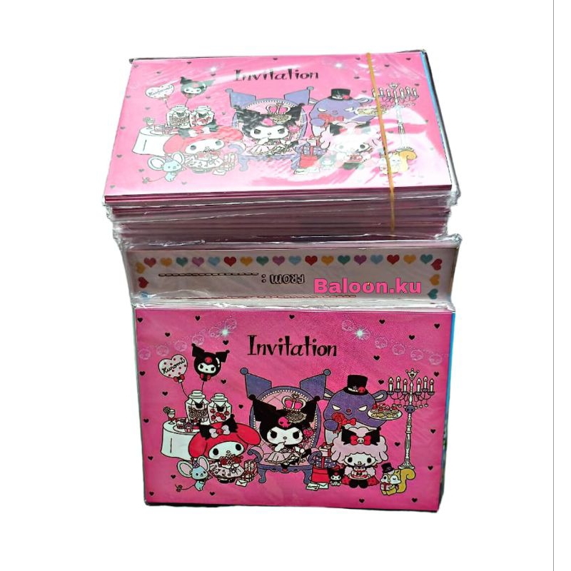 Jual [COD] 1 PACK KARTU UNDANGAN ULANG TAHUN MOTIF KUROMI | INVITATION