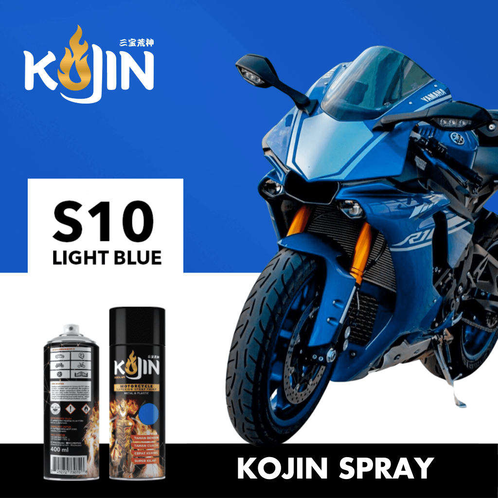 Jual Cat Semprot Motor KOJIN Pilox Aerosol S10 Light Blue 400cc - Biru ...