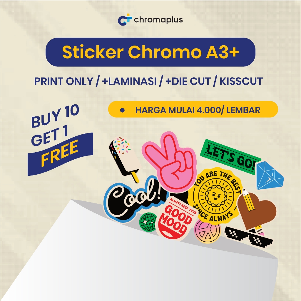 Jual Cetak Sticker Chromo Cut A3+ Murah | Cetak Sticker Label Kemasan ...