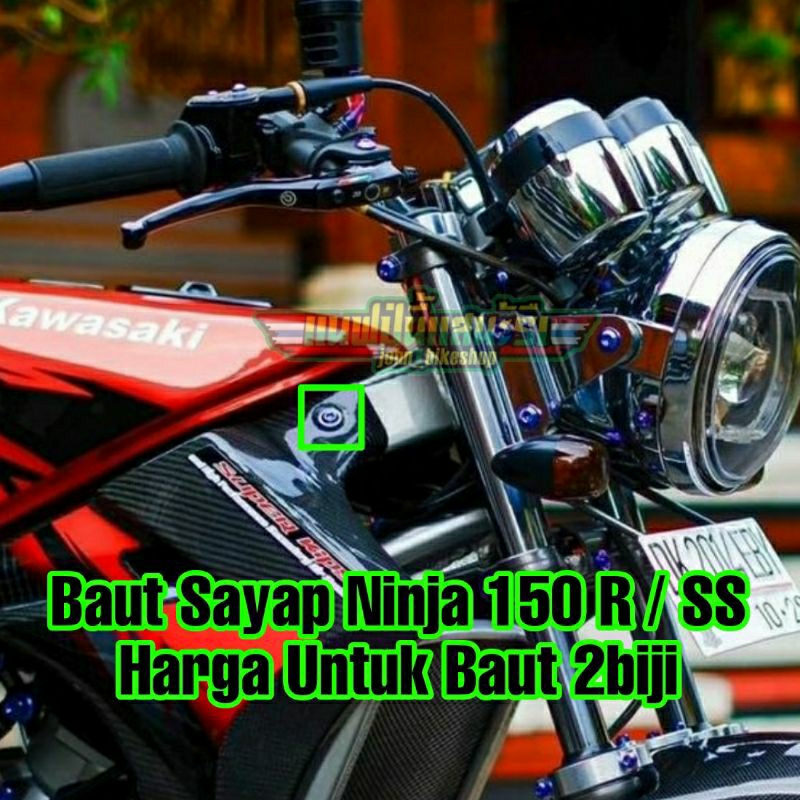 Jual Baut Probolt Body Sayap Ninja 150 R SS Silver Gold Blue Stainless ...