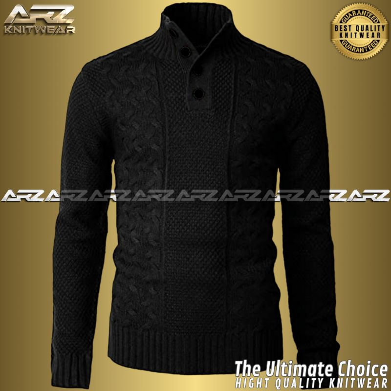 Jual [MOCHA] Maher Sweater Rajut Pria Eksklusif Turtleneck