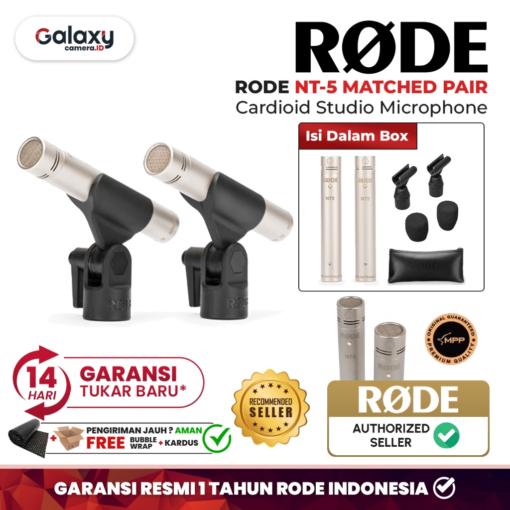 Jual Rode NT5 Matched Pair Cardioid Studio Condenser Microphone NT-5 ...