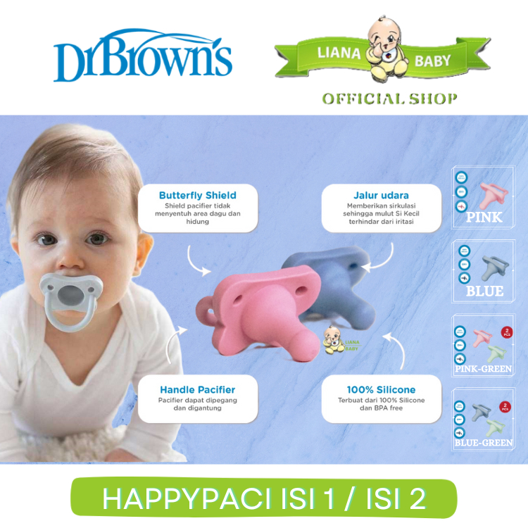 Jual BOSU178 EMPENG DR BROWN'S HAPPY PACIFIER NEW SILICONE 1 PCS ...