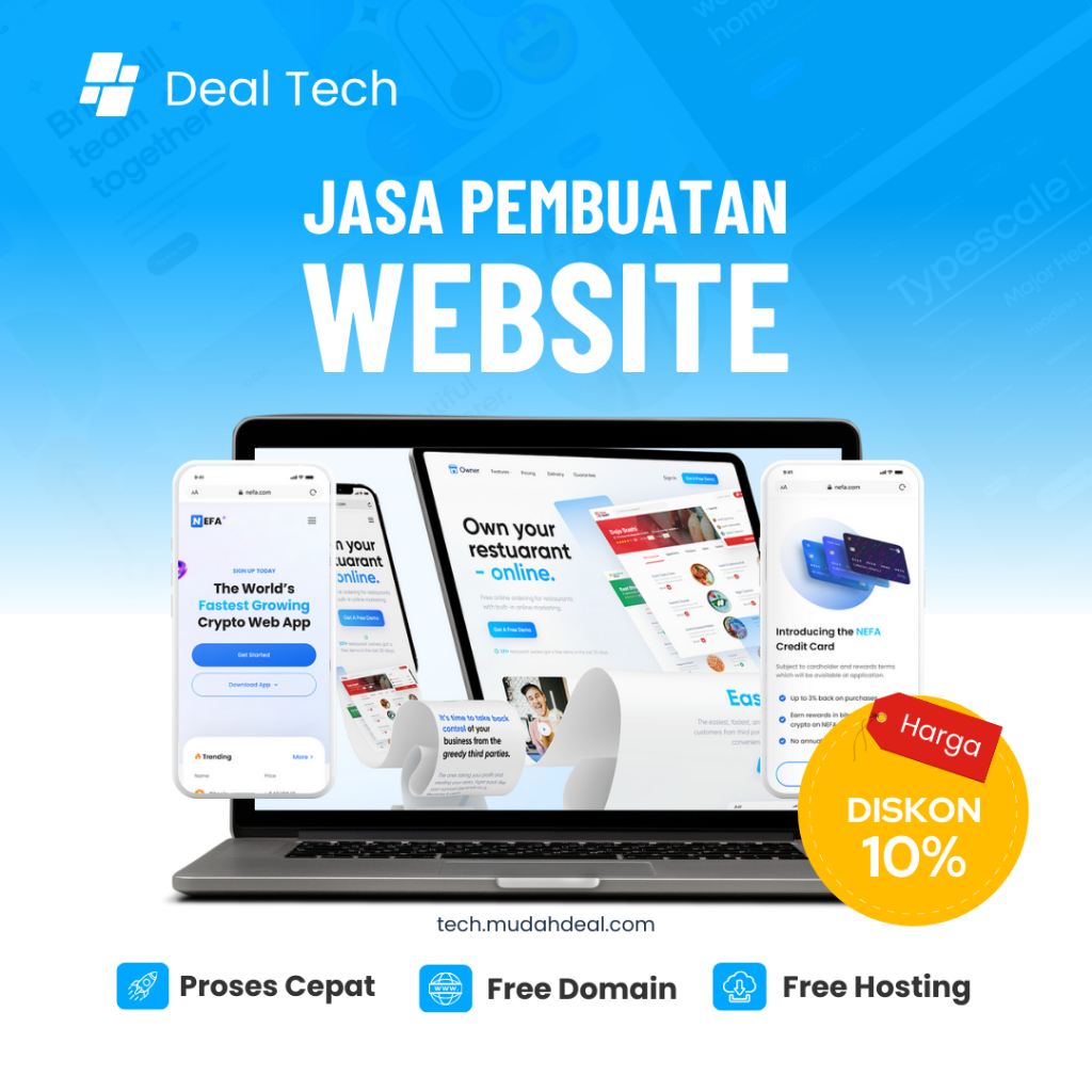 Jual Jasa Pembuatan Website Profesional Murah Terpercaya Gratis Hosting ...