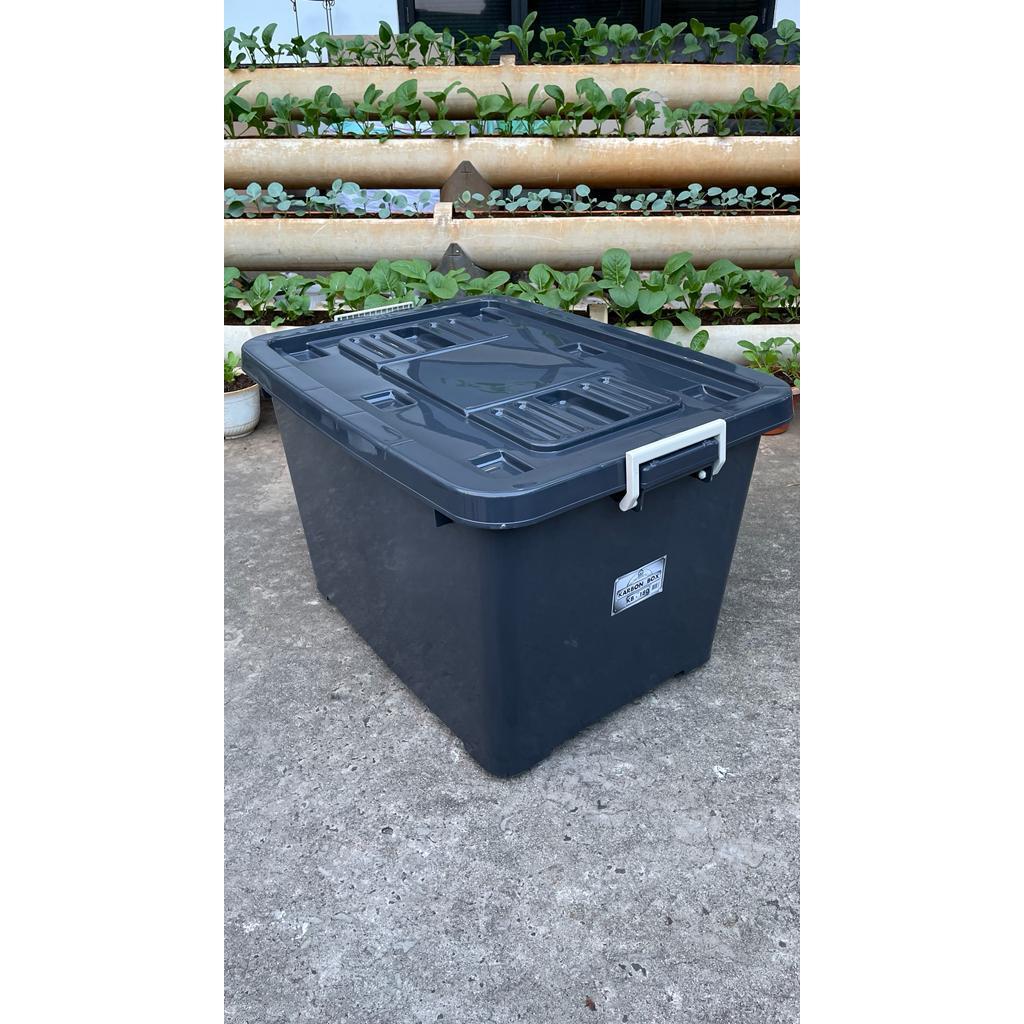 Jual Box Container Akako Hitam 35 45 70 100 140 160 180 Liter | Shopee ...