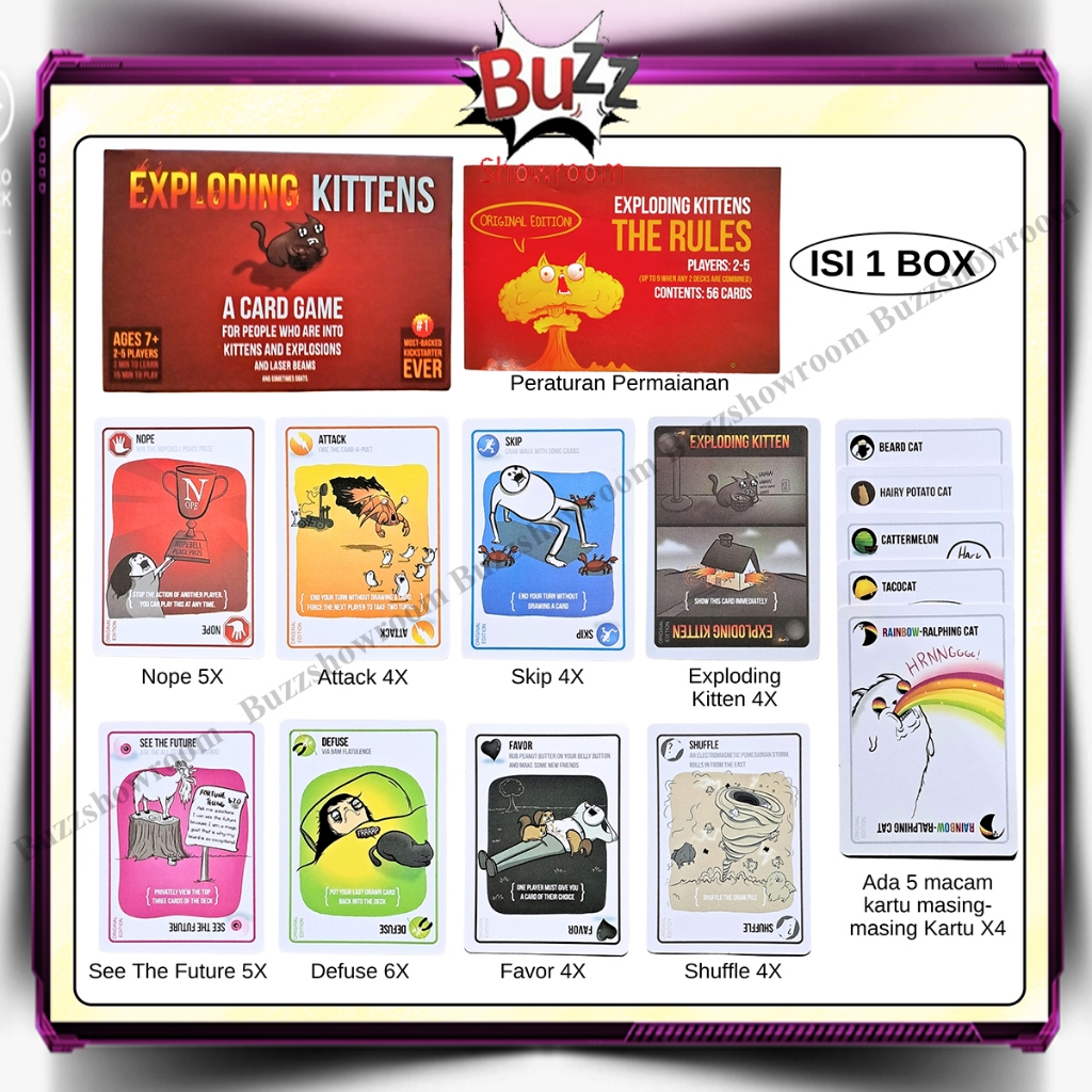Jual Exploding Kittens/Exploding Kitten Board Games Card Game | Shopee ...