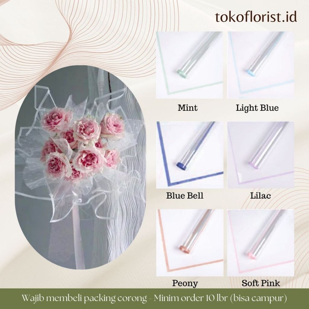 Jual Kertas Buket Bunga Cellophane CLEAR FRAME | ECER 5PC / GROSIR ...