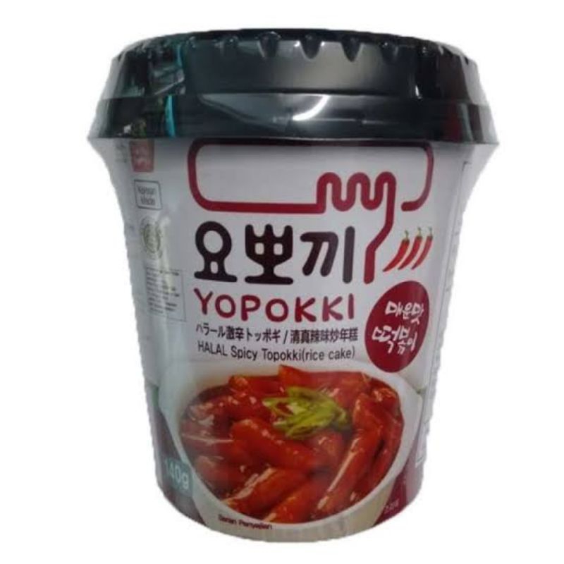 Jual Yoppoki spicy topokki cup / rice cake instan Korea 140gr | Shopee ...