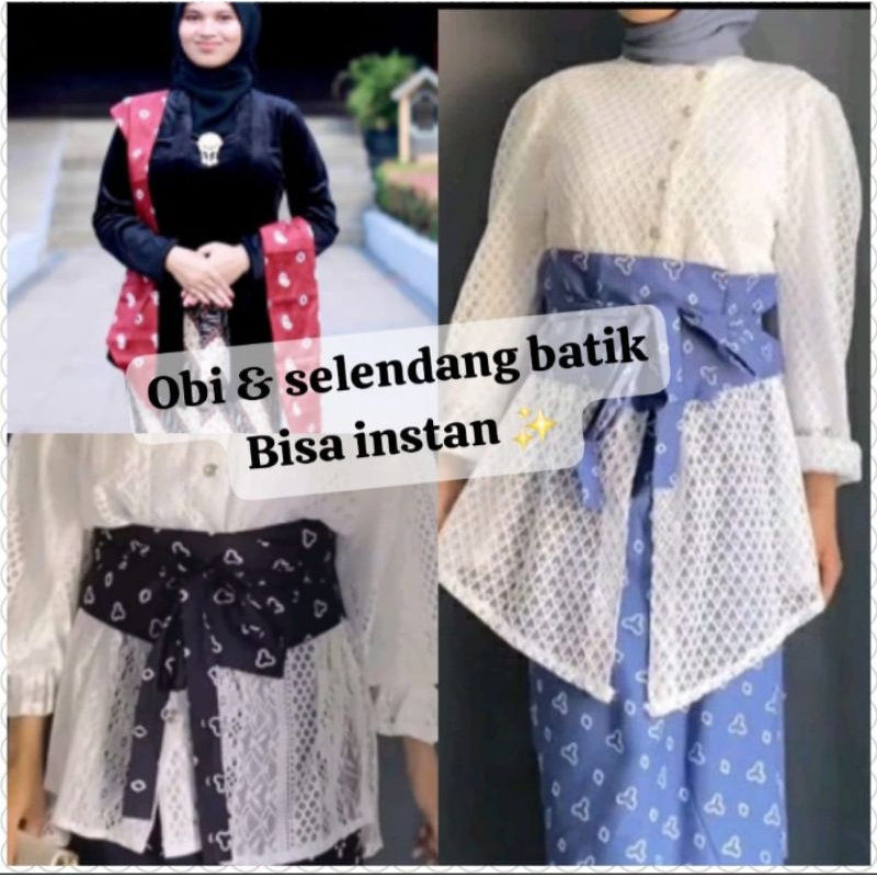 Jual Ready Obi Belt Kain Selendang Kain Batik Etnik Jawa Viral Jumputan Terbaru Modern Batik