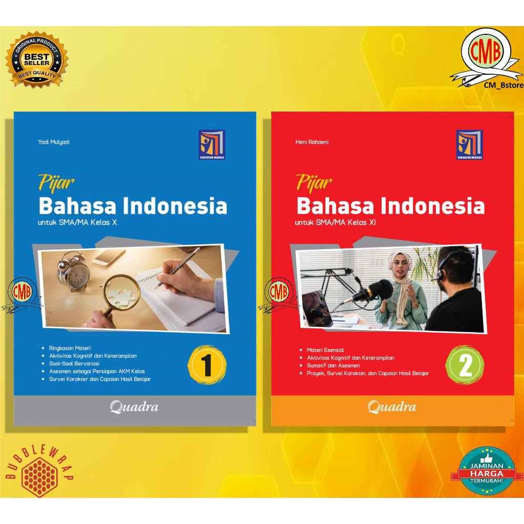 Jual [penerbit Quadra] Pijar Bahasa Indonesia Kelas 10 And 11 Kurikulum