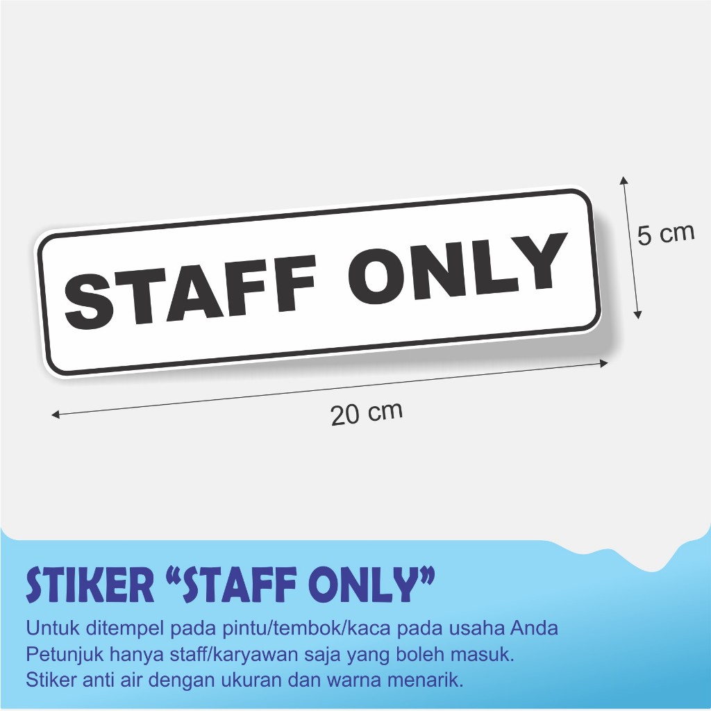 Jual STIKER Tulisan STAFF ONLY | Shopee Indonesia