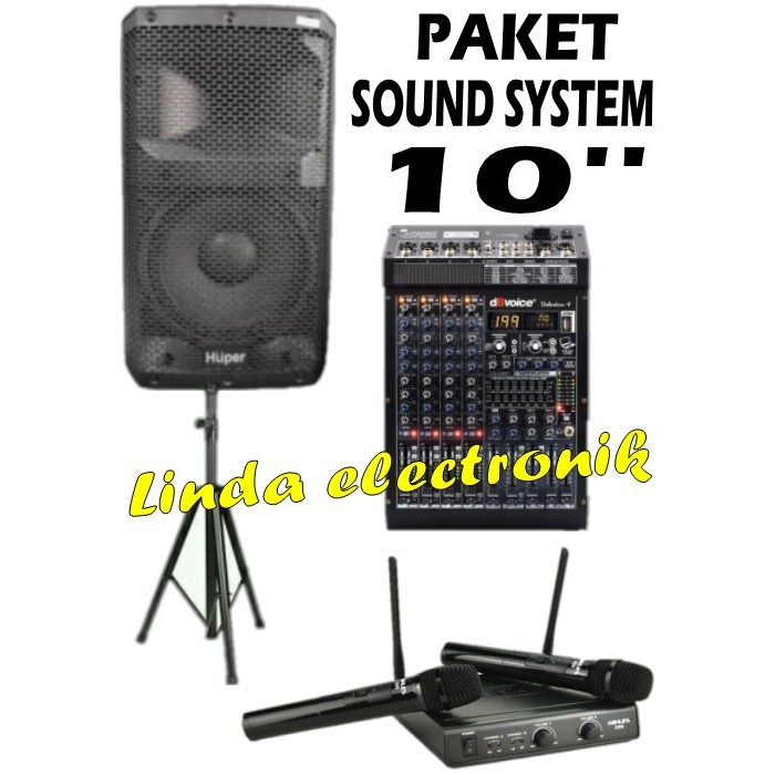 Jual paket sound system huper js9 10 inch 1 buah valentine 4 original ...