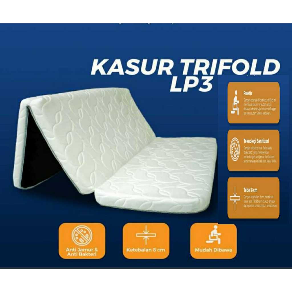 Jual Kasur Lipat Lantai Trifold Lipat 3 Knitting Premium High Density