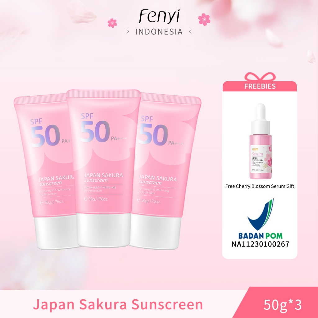 Jual LAIKOU Sakura Tabir Surya SPF 50 sunscreen Tahan Lama Pencerah