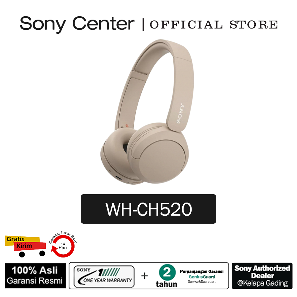 Sony WH-CH520 Cuffie Bluetooth Wireless Over-ear Beige - Aperto Mai Usato