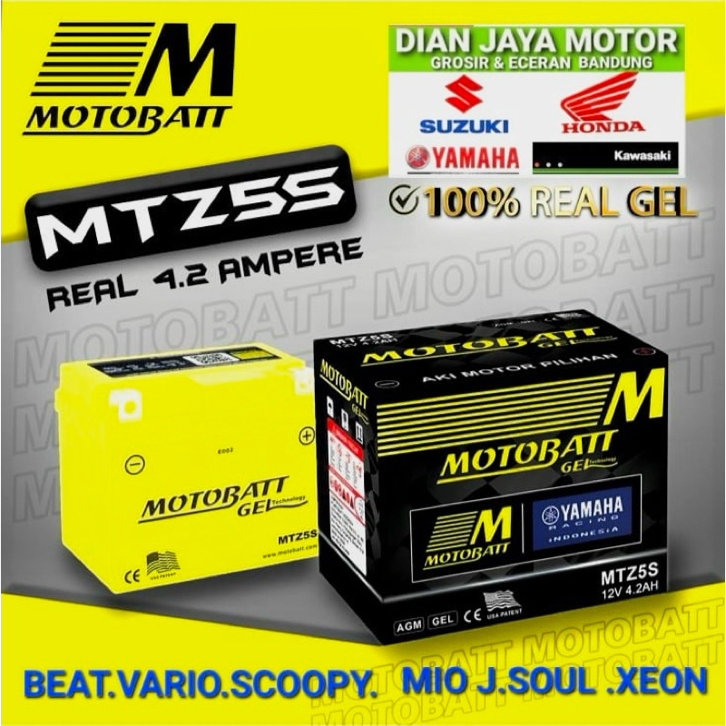 AKI MOTOR YAMAHA MOTOBATT MTZ5S MF MIO J.MIO SOUL .XEON.VIXION