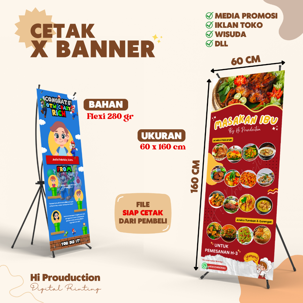 Jual Print/Cetak X Banner 60x160 Cm Murah Wisuda Media Promosi Iklan ...