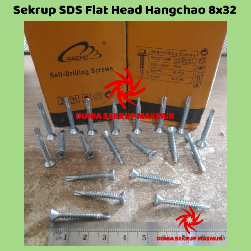 Jual Pcs Sekrup Roofing Sds Fh X Baut Baja Ringan Flat Head